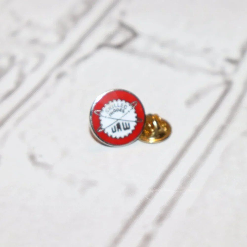 🔧❤️ Silver & Red Skill Trades UAW Lapel Pin (⅝